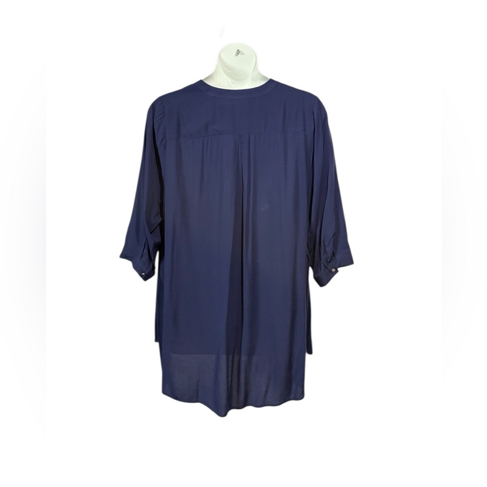 NWOT, Penningtons, Plus Size Navy Tunic Blouse, 2X - Picture 6 of 8